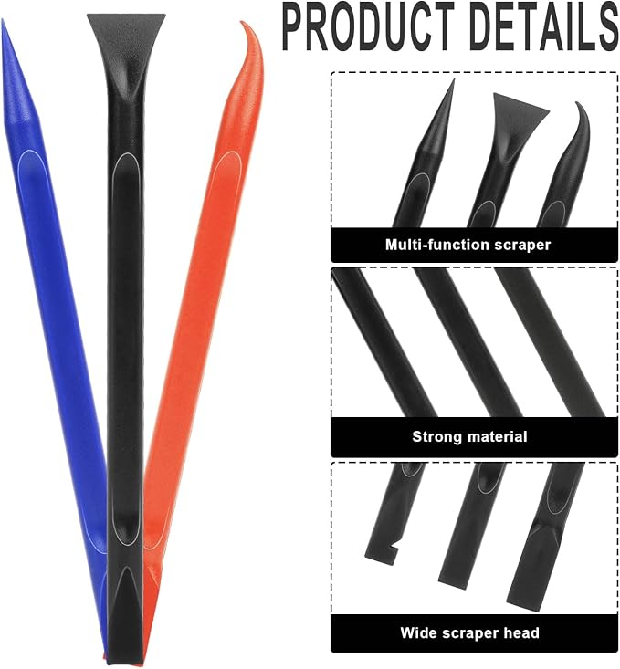 9 PCS Plastic Scrapers Tool for Tight Spaces Non Scratch Label Scrapers Kitchen - Image 2