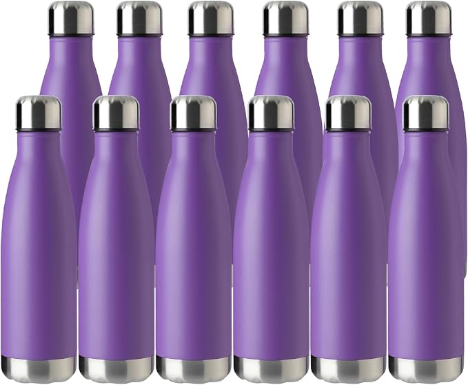 MEWAY 17oz Sport Water Bottle 12 Pack Vacuum Insulated Stainless Steel by MEWAY