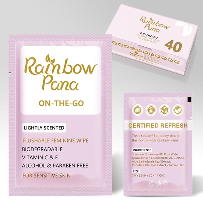 RainbowPana Feminine Wipes, Travel Wipes by RainbowPana