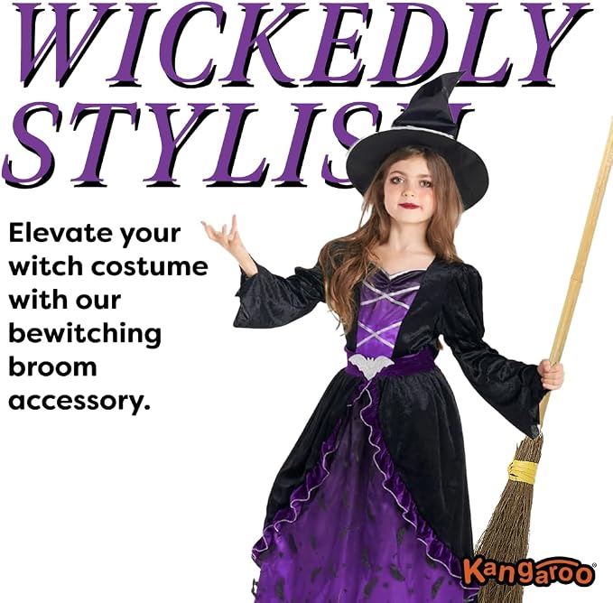 Kangaroo 36" Bamboo Witch Broom Prop - Image 3