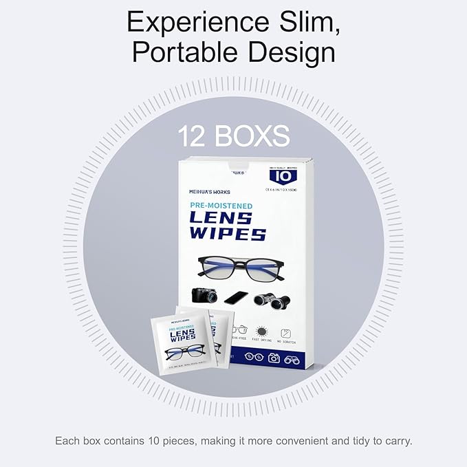 Third-Generation Lens Wipes, Individually Wrapped Pre-Moistened Cleaning Wipes - Image 2