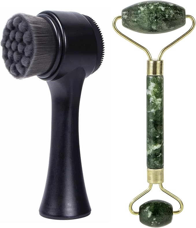 Face Brush 2 in 1, Silicone Facial Cleansing Exfoliating Brush Soft Bristles by BEOMEEN