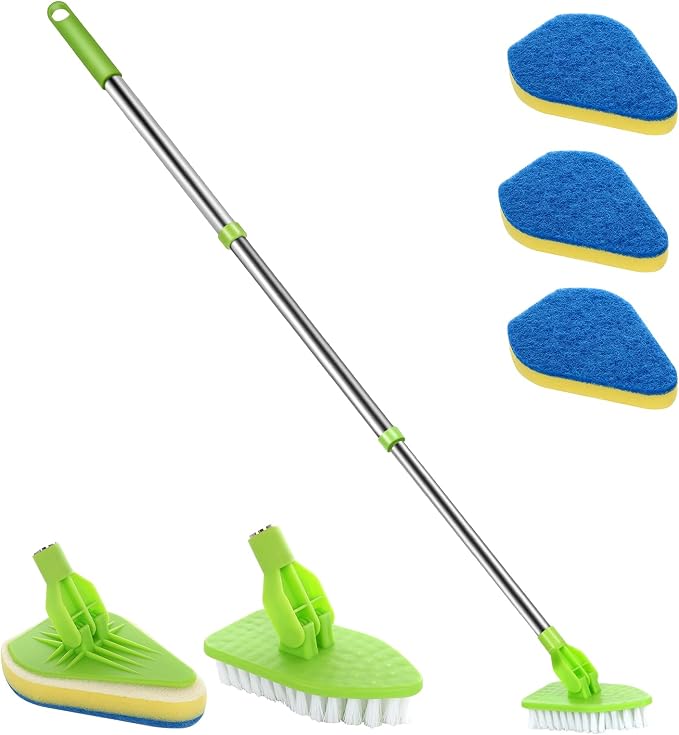 Scrub Cleaning Brush with Long Handle 35'' by WVIOUOPU