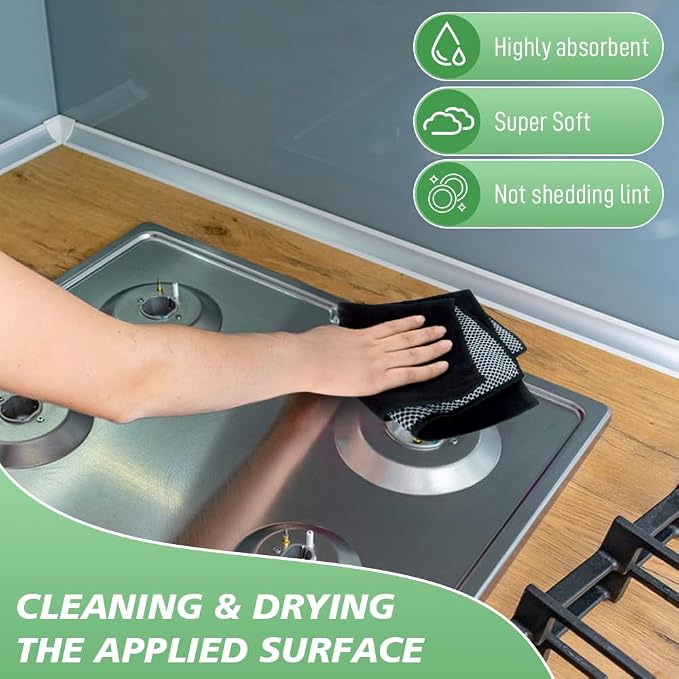 SINLAND Microfiber Dish Cloth Kitchen Cleaning Dish Towel Absorbent Fast Dry - Image 4