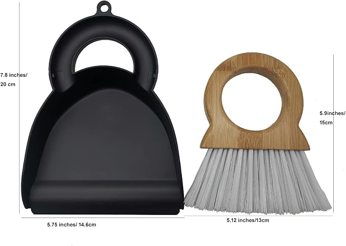 Mini Broom and Dustpan for Housekeeping-Bamboo Handle Small Broom and Dustpan - Image 8