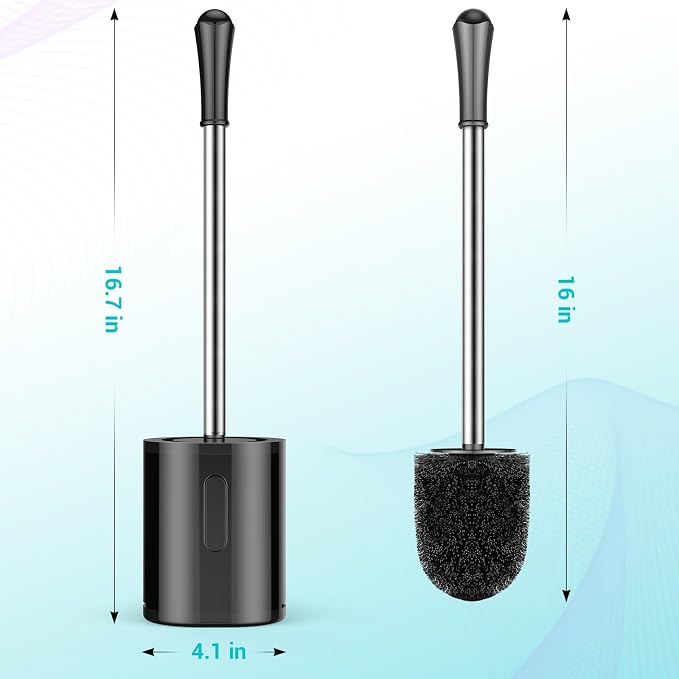 Toilet Brush and Holder, 3 Pack Compact Size Toilet Bowl Brush - Image 2