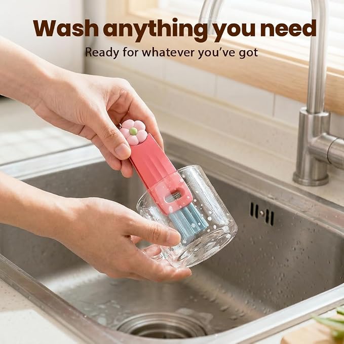 3PCS 3 in 1 Cup Lid Cleaning Brush and 2PCS Silicone Straw Cleaner Brush - Image 6