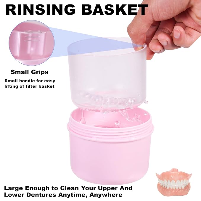 Denture Case, Leak Proof Denture Bath Cup - Image 5