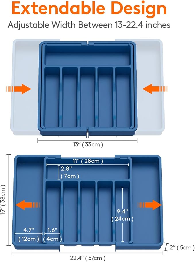 Lifewit Silverware Drawer Organizer, Expandable Utensil Tray - Image 3