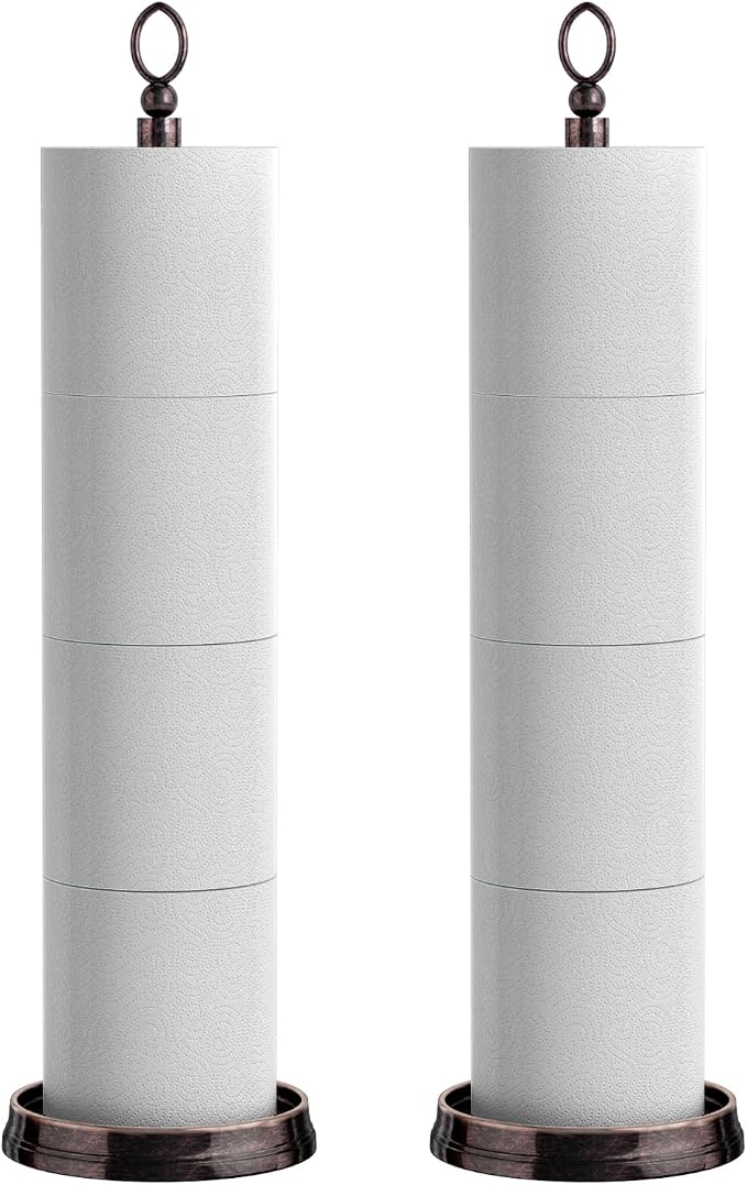 Toilet Paper Holder Stand, Free Standing Toilet Paper Storage by ROLABAM