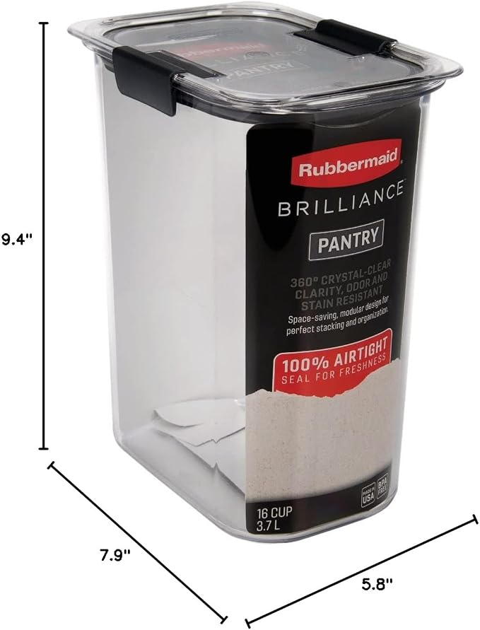 Rubbermaid Brilliance Food Storage Container, Airtight | Clear/Grey | - Image 8