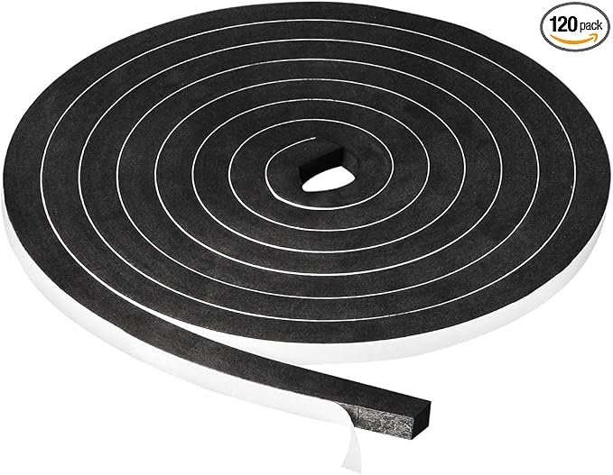Window Foam Seal Tape 1/2Inch Wide X 1/2Inch Thick, High Density Self Adhesive by YIJUHOU