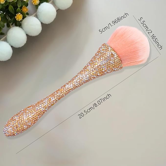 WOKOTO 1pcs Gold Rhinestone Nail Dust Brushes - Image 2