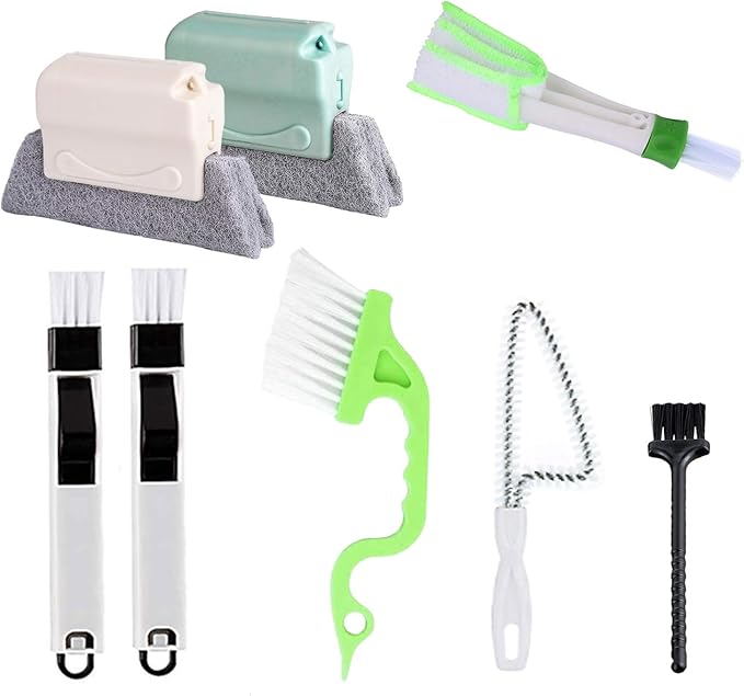 8 Pcs Hand-held Groove Gap Cleaning Tools, Door Window Track Cleaning Tools by Runloon