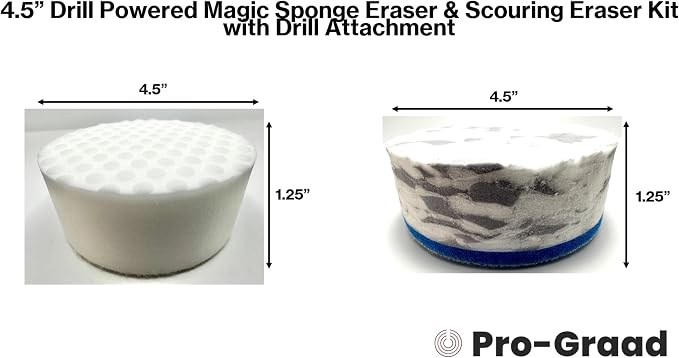4.5" Drill Powered Magic Sponge Eraser & Scouring Pad 6 Pieces Kit - Image 3