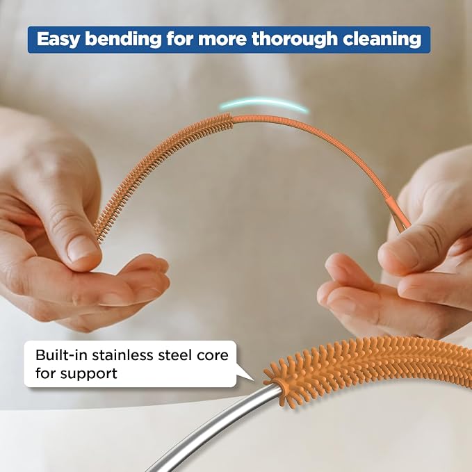 YOTIME Silicone Straw Cleaner Brush, Non-slip Handle Soft and Bendable - Image 4