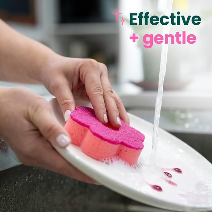 Scotch-Brite Brite Blooms Extra Gentle Scrub Sponge, Dishwasher-Safe Kitchen - Image 3