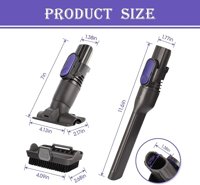 Vacuum Crevice Tool Brush Replacement Parts Compatible - Image 2