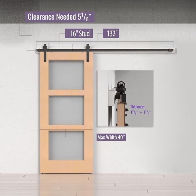 ORB Oil Rubbed Bronze Sliding Barn Door Hardware Kit - Image 3