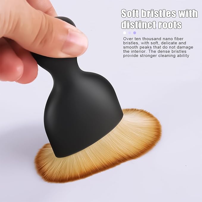 Car Brush, Curved Design Vehicle Interior Detailing Dust Collectors, Dirt Dust - Image 3