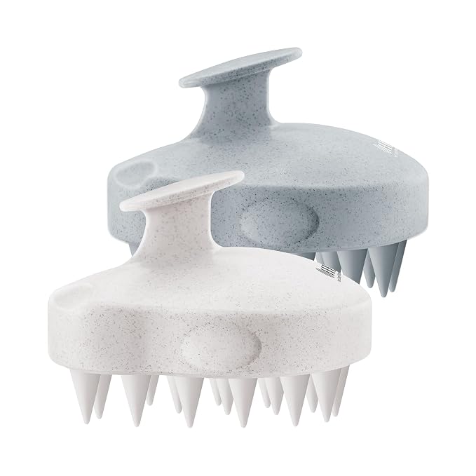 HEETA Scalp Massager 2 Pack for Hair Growth, Soft Silicone Bristles to Remove by HEETA