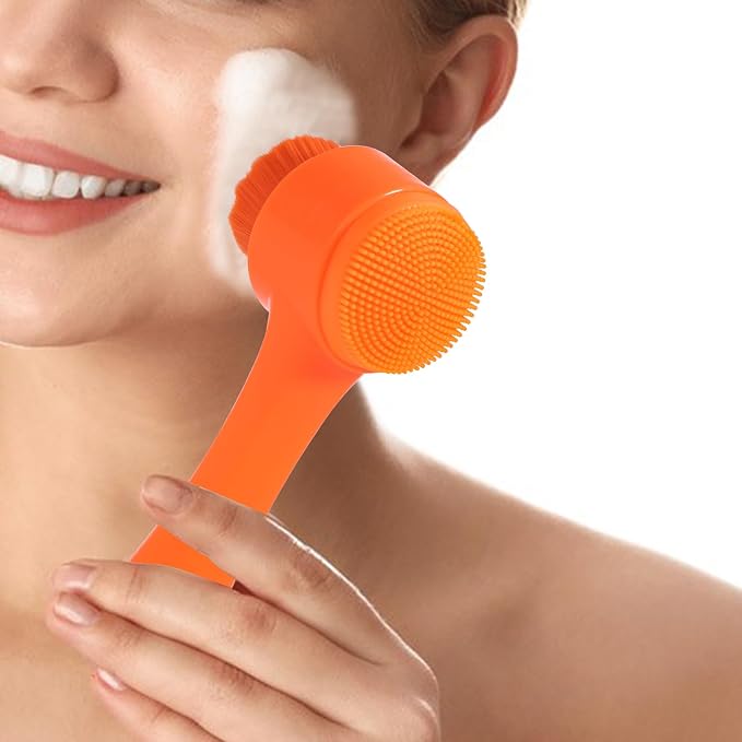 Face Brush 2 in 1, Silicone Facial Cleansing Exfoliating Brush Soft Bristles - Image 6