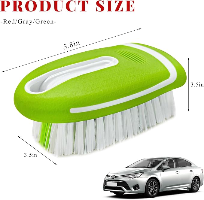 Carpet and Upholstery Cleaning Brush, Stiff Bristle Detailing Scrubber - Image 2