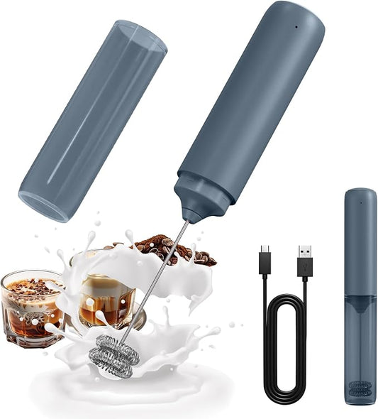 CIRCLE JOY Rechargeable Milk Frother Hanheld, Dual Ring Electric Coffee Frother by CIRCLEJOY