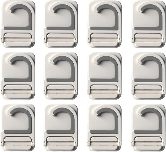 12Pack Broom Holder Wall Mount, Damage Free Hanging Wall Mount Broom and Mop by Kosair