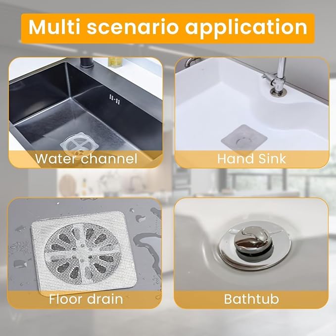 25 Pack, Square Shower Drain Mesh Sticker, - Image 4