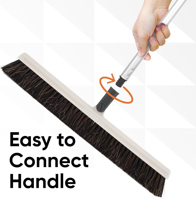 Horse Hair Broom for Hardwood Floors – 18" Soft Bristle Narrow Thin Swivel - Image 8