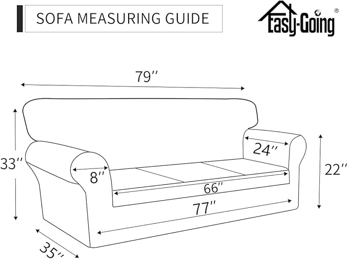 Easy-Going Sofa Slipcover Waterproof Couch Cover for 3 Cushion Couch Sofa Cover Furniture Protector Cover Pets Covers Washable Non-Slip Fabric Pets Kids Children Dog Cat (Sofa, Ivory)