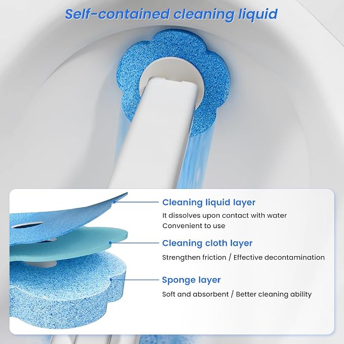 Disposable Toilet Brush: Toilet Bowl Brush and Holder Set - Image 5