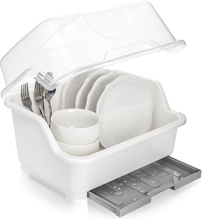 Dish Drying Rack, Plastic Plate Cup Dryer Holder by Acshio