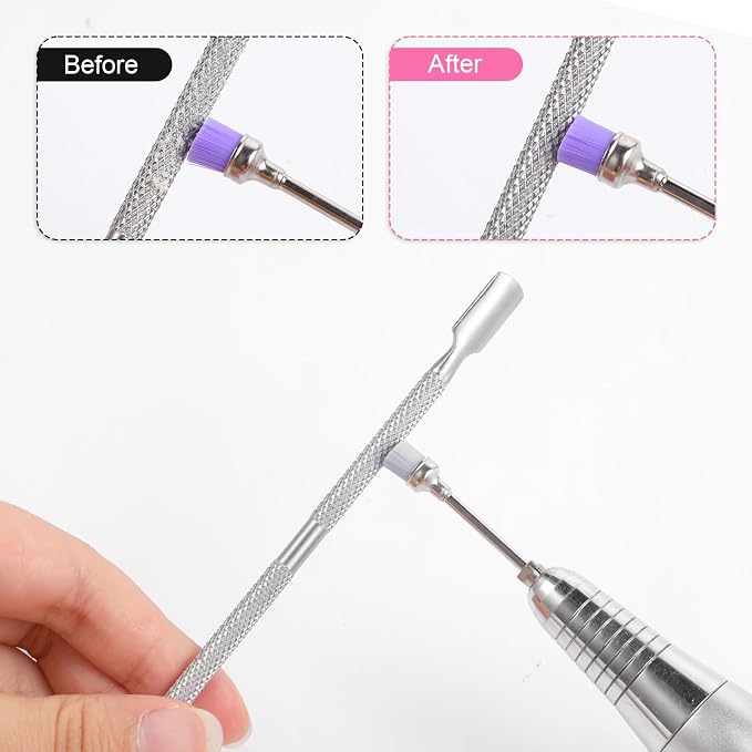 5 Pcs Nail Bit Brush Cuticle Clean up Drill Bit Brush Nail Drill Bits, Nails - Image 3