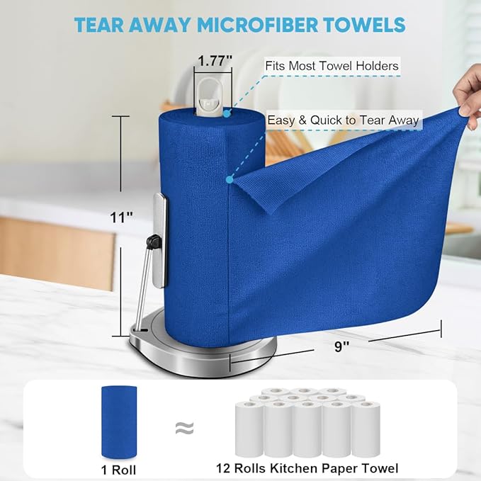 AIDEA Microfiber Cleaning Cloth 165 Sheets 3 Roll, Microfiber Towels - Image 2