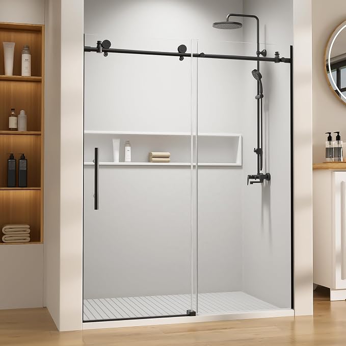 Zenith Shower Door, 60 in W x 74 in H Frameless Shower Door by Unknown