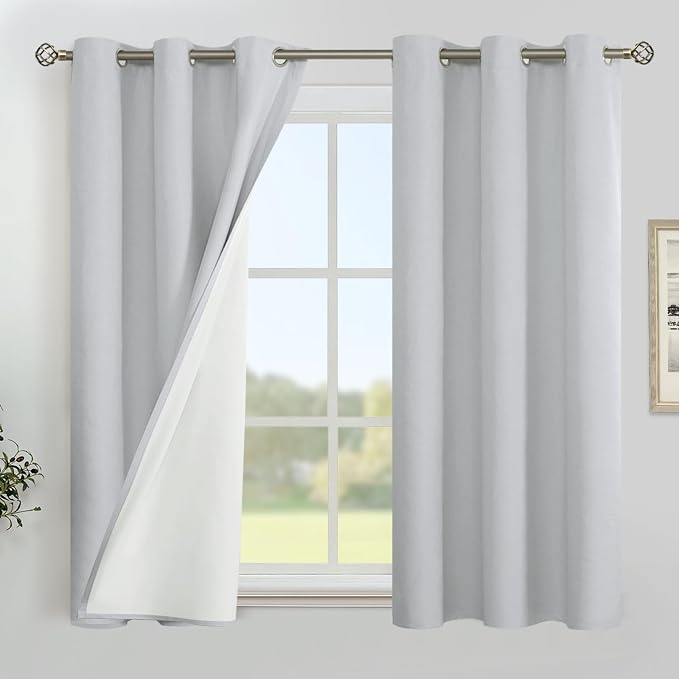 YoungsTex 54 Inch Length Linen 100% Blackout Curtains by YoungsTex