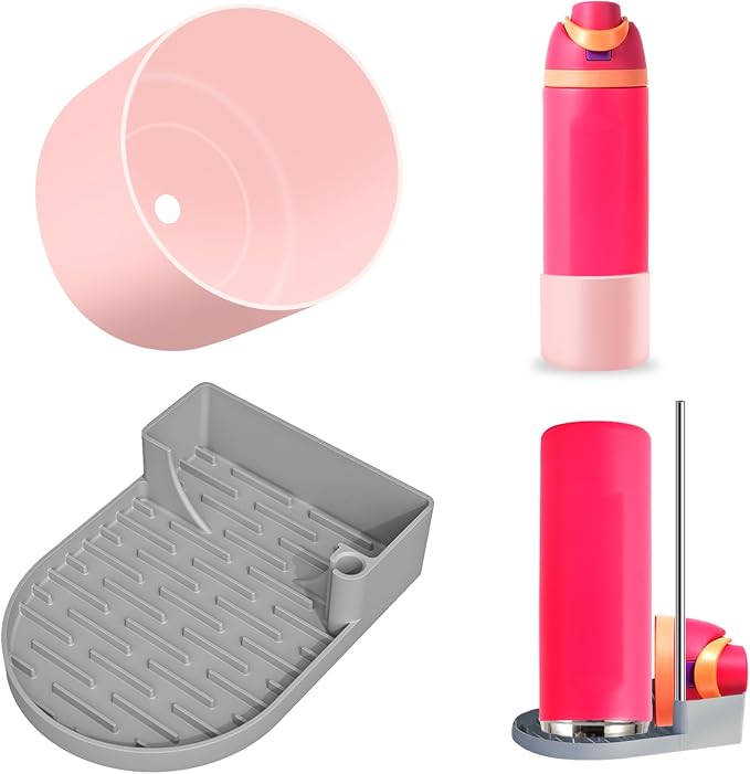 Silicone Water Bottle Boot and Bottle Drying Rack Compatible by Unknown