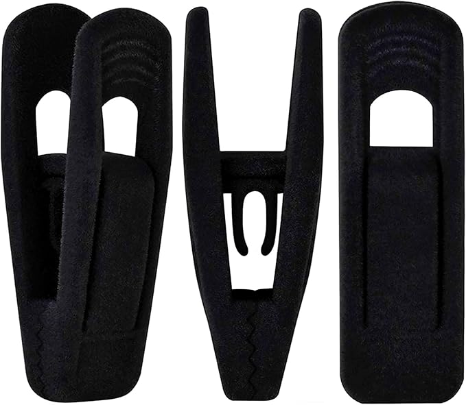Black Velvet Hangers Clips 40 PCS, Pants Hangers Velvet Clips Easily Add to by TOFIIGREM