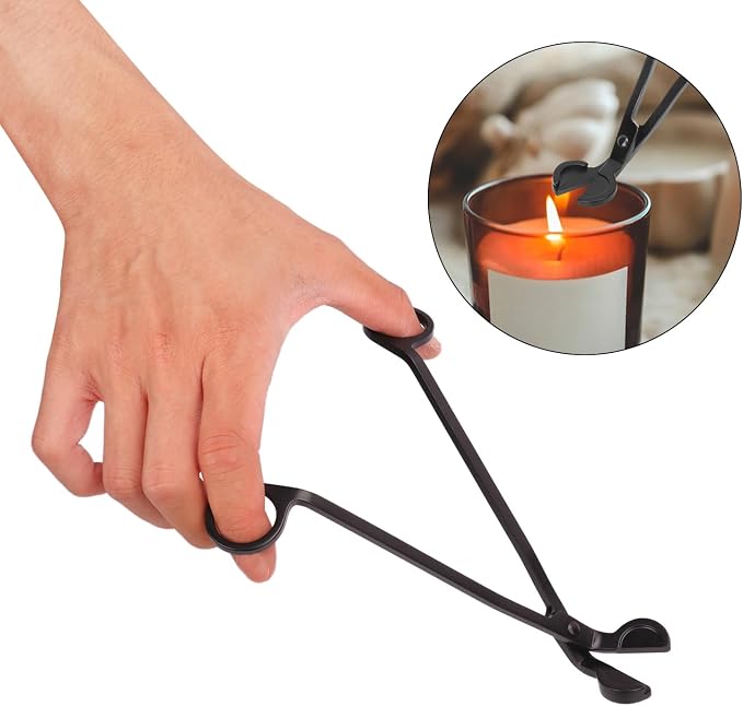 7 Piece Black Candle Wick Trimmer, Polished Wick Cutter Scissor, Premium 430 - Image 3