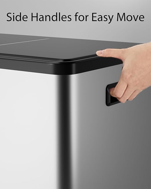 Garvee Dual Trash Can for Recycling and Trash, 2 x 30 L Stainless Steel Kitchen - Image 6