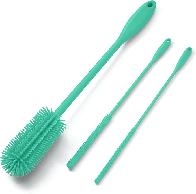3-in-1 Silicone Bottle Brush and Straw Cleaning Brush Set, Water Bottle Cleaner - Image 2
