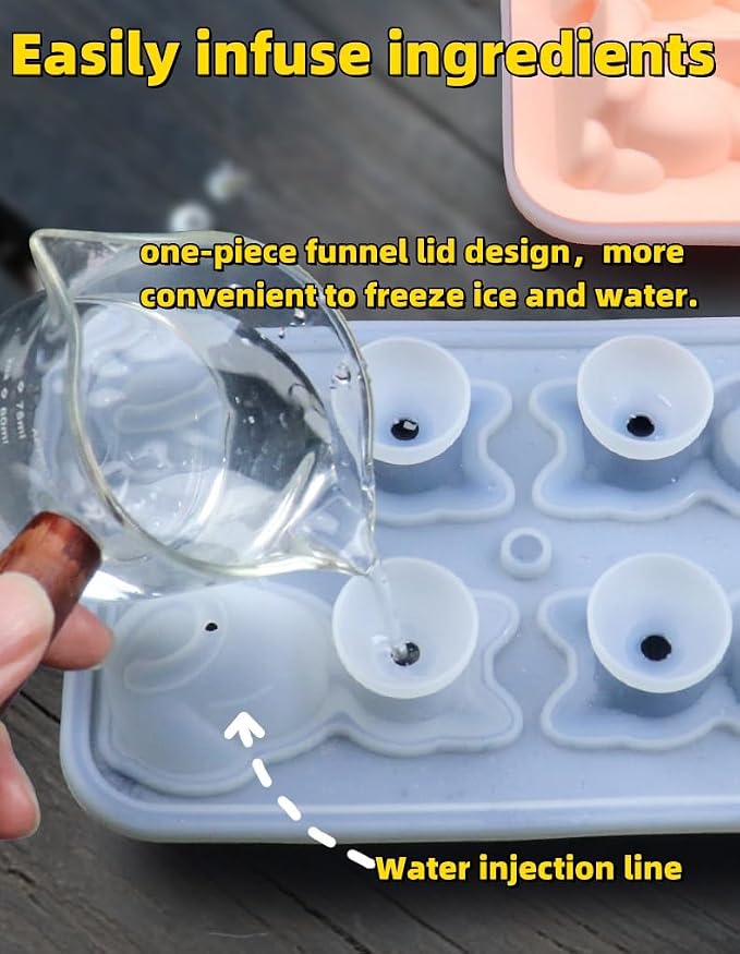 Cute 3D Cat Silicone Ice Cube Tray Mold Cartoon Animal Ice Box BPA-Free - Image 6