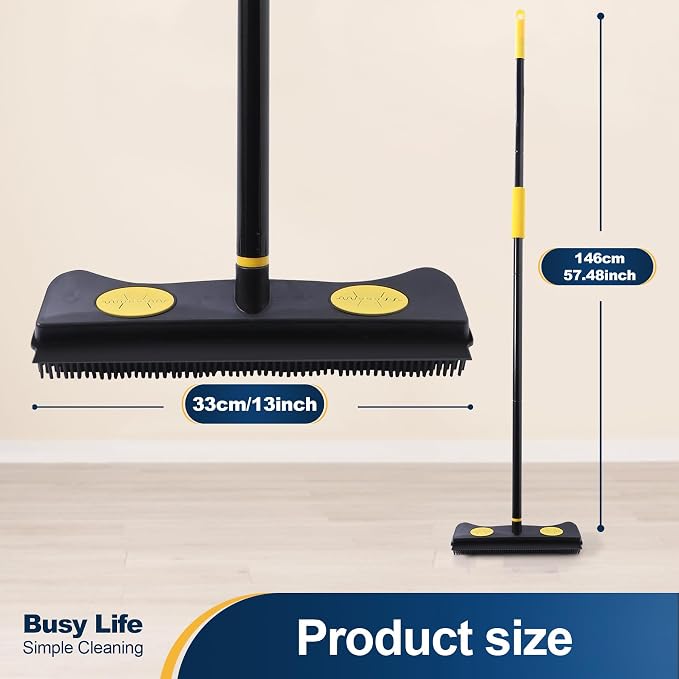 Yocada Pet Hair Removal Rubber Broom 2 in 1 Floor Brush - Image 2