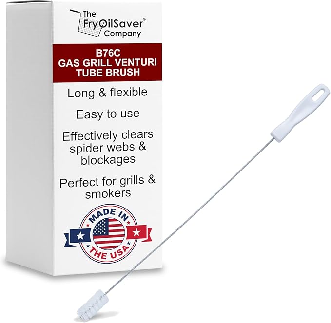 Gas Grill Venturi Tube Brush, Cleans Spider Webs, Food Build Up, Prevents Flare by THEFRYOILSAVERCOMPANY