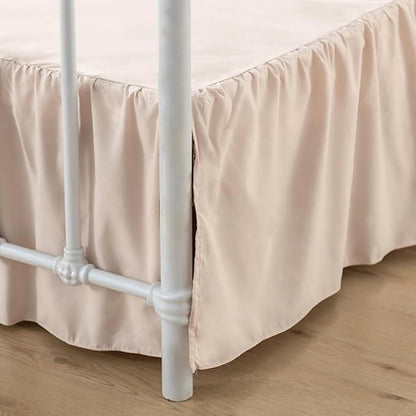 Bed Skirt, Full Size Ruffled Bed Skirt with Split Corners, 14 Inch Drop Dust Ruffle Bed Skirt with Platform, Full -14 Inch, Cream