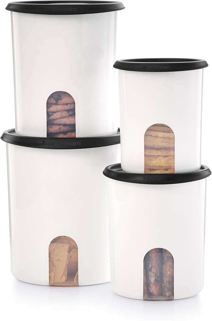 Tupperware One Touch Reminder Canisters 4 Canister Food Storage Set, Dishwasher - Image 7