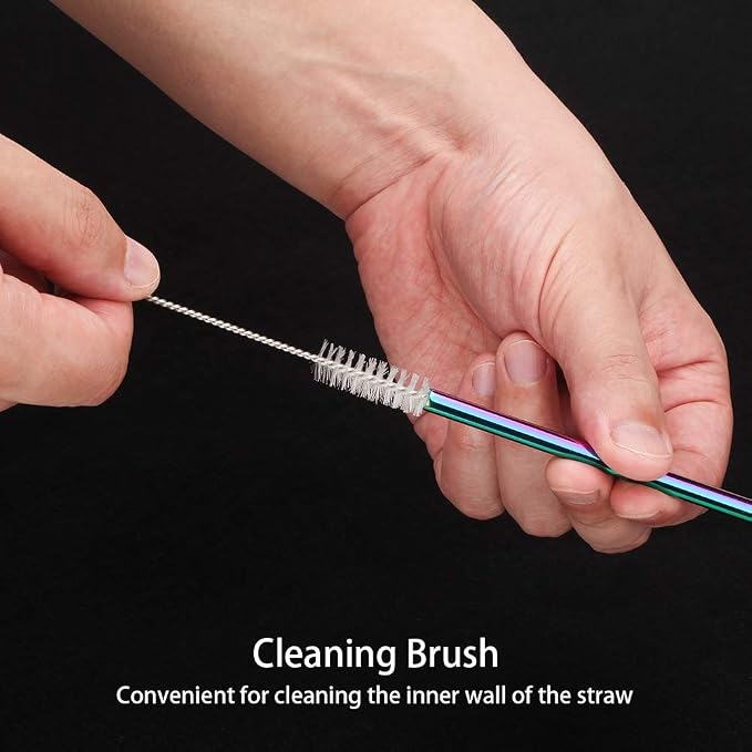 Value Pack Reusable Stainless Steel Straws in Bulk Extra Long 10.4 inch Colorful - Image 5
