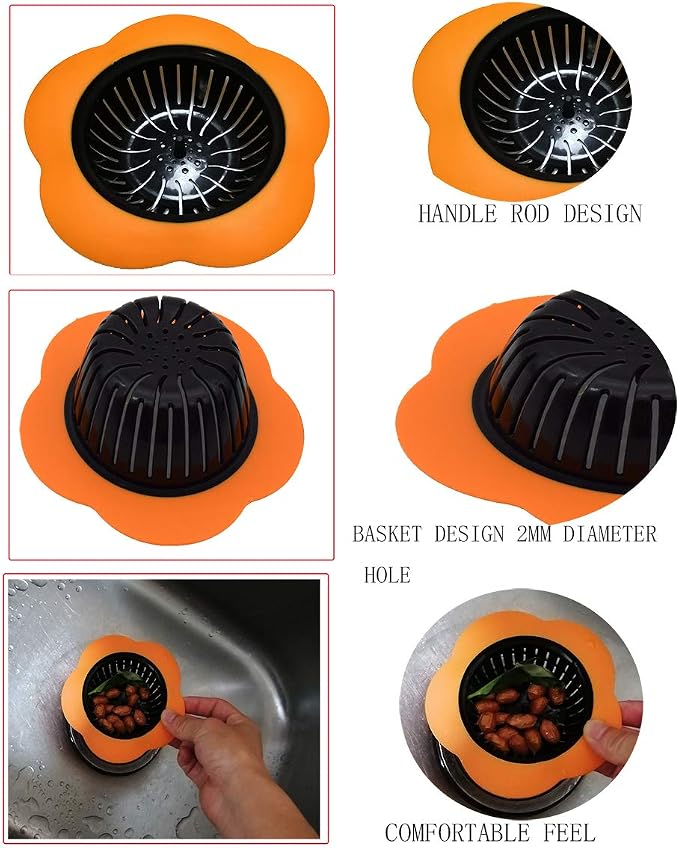 Kitchen Sink Strainer 4 Pack, Pouring strainers，Drain FilterLarge Wide Rim 4.5" - Image 4